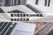 魔力宝物圣导3000敏连击延迟怎么调的简单介绍