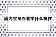 魔力宝物忍者学什么抗性-魔力宝物怀旧忍者加点和技能