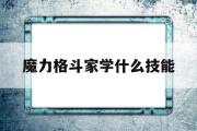 魔力肉搏家学什么技能-魔力宝物肉搏家学什么技能