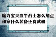 关于魔力宝物血牛兵士怎么加点和穿什么配备还有兵器的信息