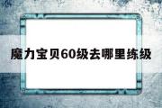 魔力宝物60级去哪里练级-魔力宝物60到70哪里练级