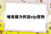 唯有魔力怀旧vip宠物-唯有魔力一级宠物更佳捕获