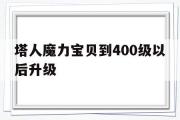 塔人魔力宝物到400级以后晋级-魔力宝物人物技能一个满级需要几经历