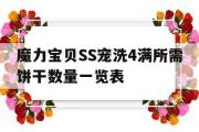 魔力宝物SS宠洗4满所需饼干数量一览表的简单介绍