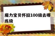 魔力宝贝怀旧100级去哪练级-魔力宝贝怀旧100级去哪练级快