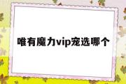 唯有魔力vip宠选哪个-唯有魔力120任务奖励宠