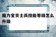 魔力宝贝士兵技能等级怎么升级-魔力宝贝士兵技能等级怎么升级的