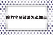 魔力宝贝敏法怎么加点-魔力宝贝敏捷最高的宠物