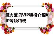 魔力宝贝VIP特权介绍VIP等级特权的简单介绍