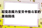 关于超变态魔力宝贝中格斗家的晋级路线的信息