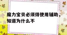 魔力宝贝必须得使用辅助，知道为什么不-魔力宝贝必须得使用辅助,知道为什么不能用