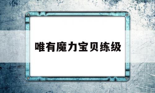 唯有魔力宝物练级-魔力宝物除了练级还能干什么