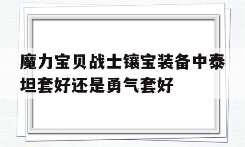 魔力宝物兵士镶宝配备中泰坦套好仍是勇气套好的简单介绍