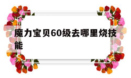 魔力宝物60级去哪里烧技能-魔力宝物怀旧100级去哪烧技能