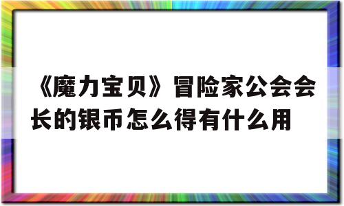 关于《魔力宝物》冒险家公会会长的银币怎么得有什么用的信息