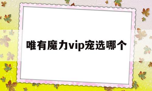 唯有魔力vip宠选哪个-唯有魔力120任务奖励宠